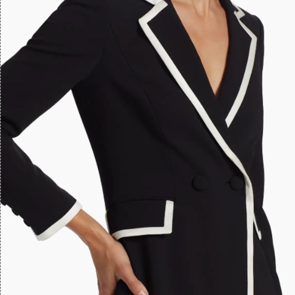 Alice + Olivia Kyrie Piped Tuxedo Dress - Picture 4 of 4